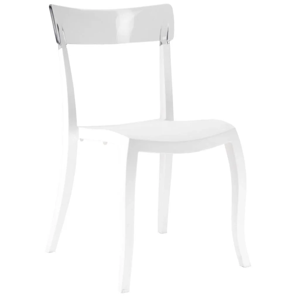 Hera-S Clear Transparent - White Kitchen Chair PPT1194