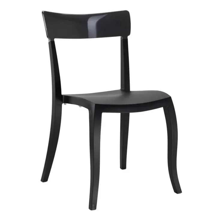 Hera-S Smoke Transparent - Black Kitchen Chair PPT1200