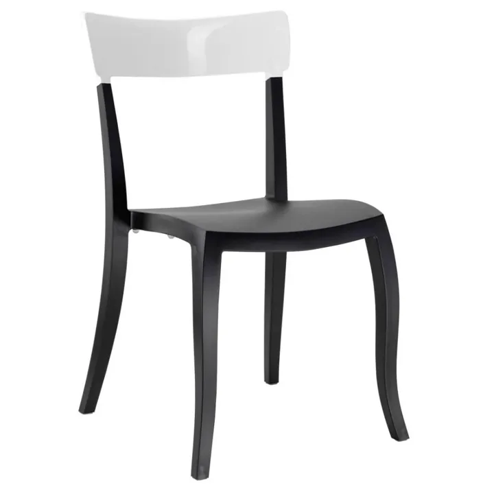 Hera-S Solid White - Black Kitchen Chair PPT1201
