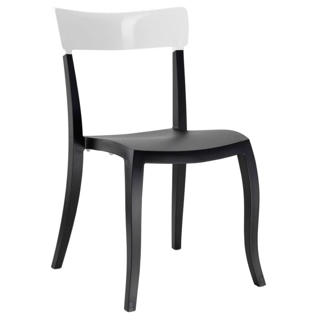 Hera-S Solid White - Black Kitchen Chair PPT1201