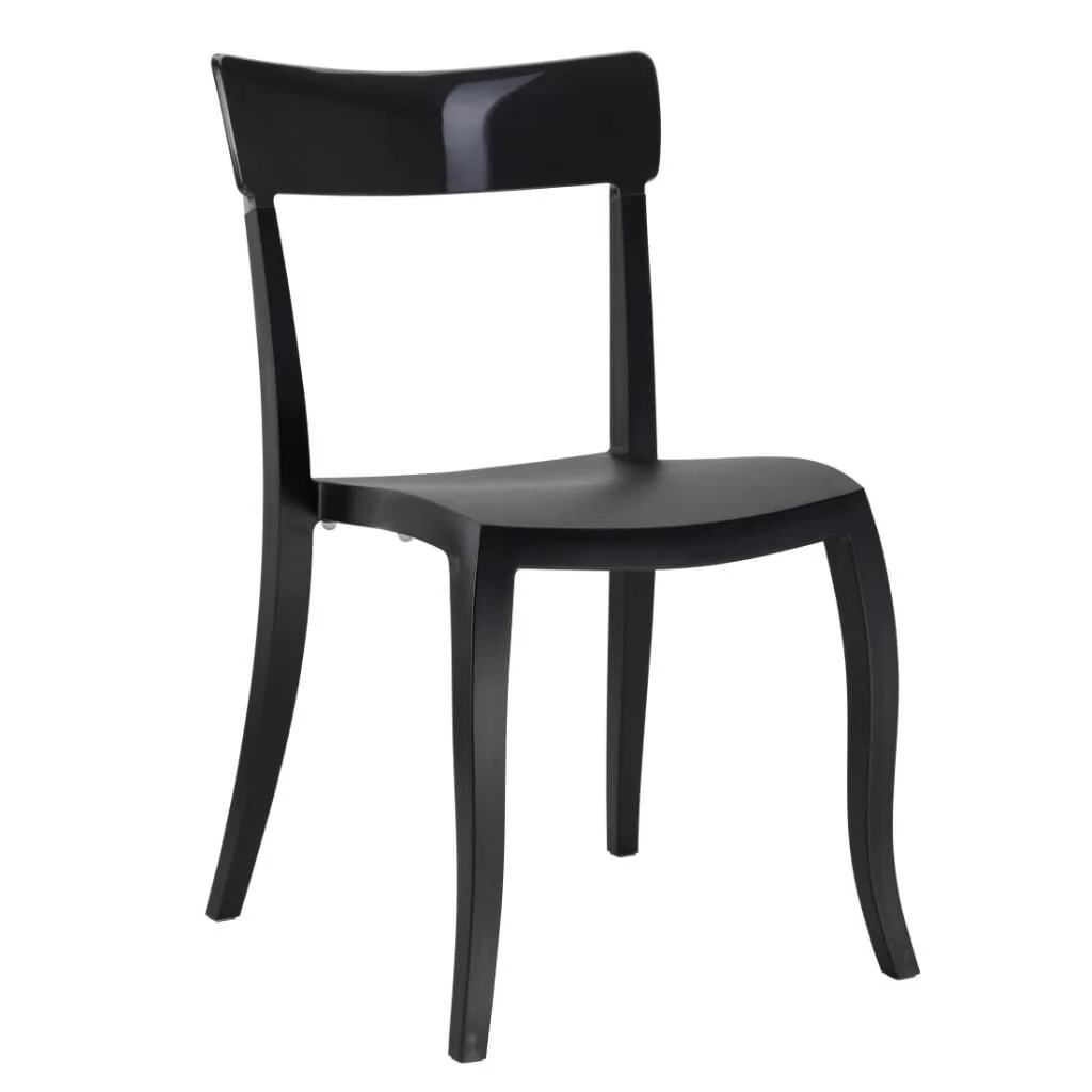 Hera-S Solid Black - Black Kitchen Chair PPT1202