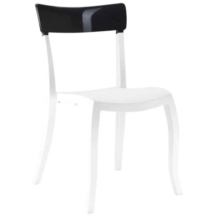 Hera-S Solid Black - White Kitchen Chair PPT1205