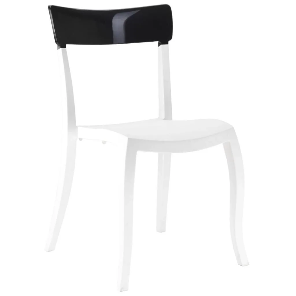 Hera-S Solid Black - White Kitchen Chair PPT1205