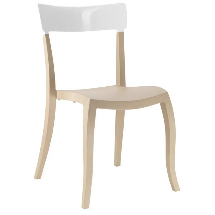 Hera-S Solid White - Sand Beige Kitchen Chair PPT1203
