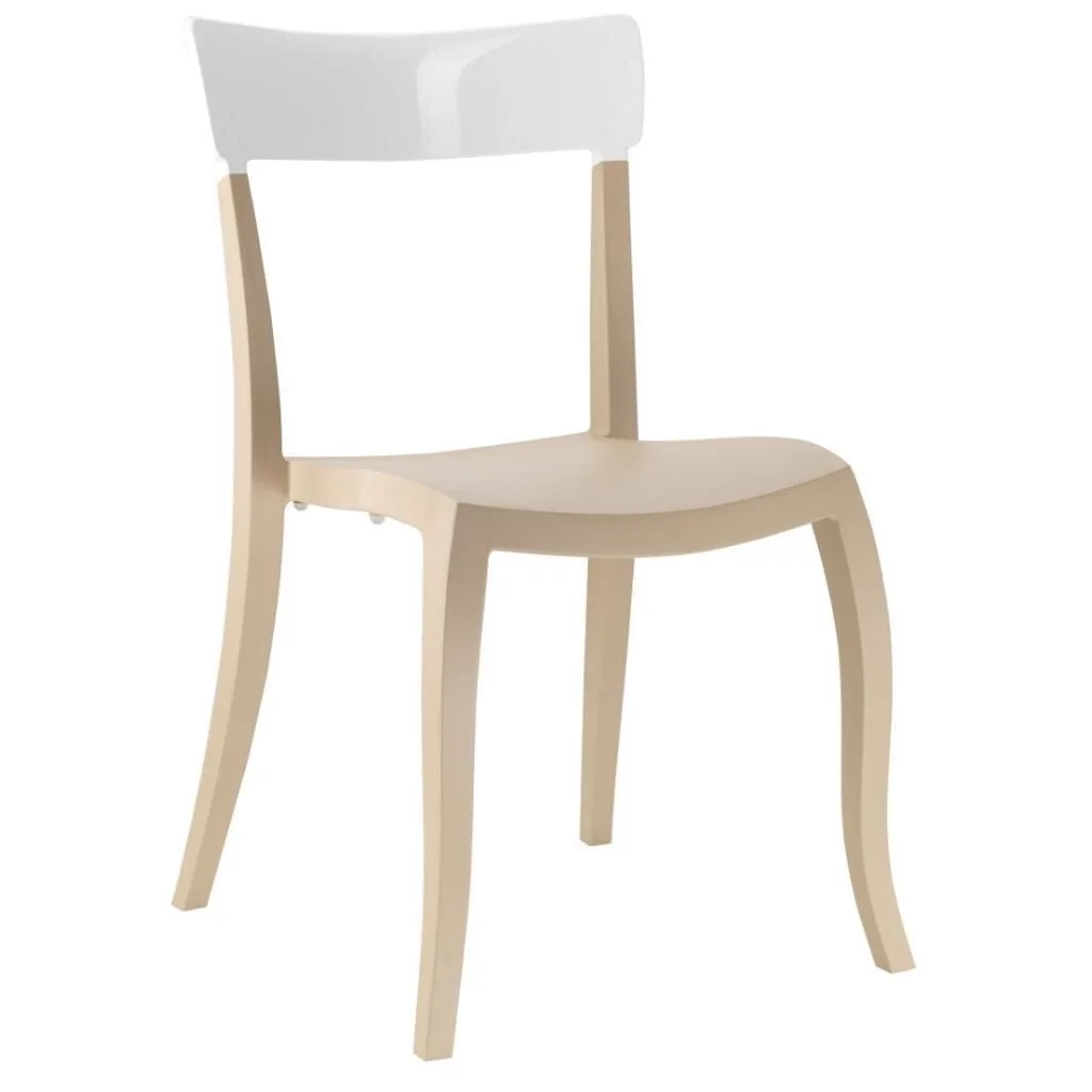 Hera-S Solid White - Sand Beige Kitchen Chair PPT1203