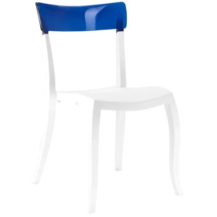 Hera-S Blue Transparent - White Kitchen Chair PPT1199