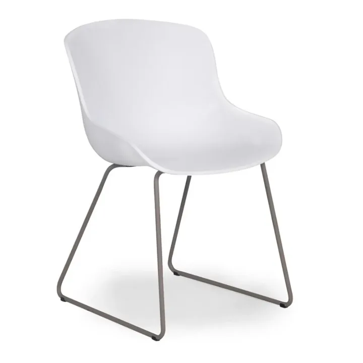 Globe-S Sled White - Ash Brown Chair PPT1164
