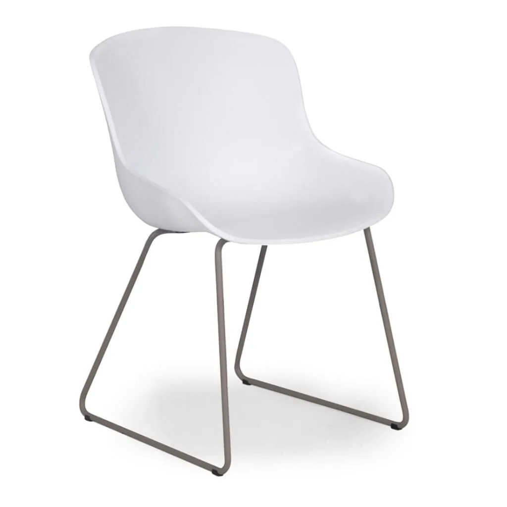 Globe-S Sled White - Ash Brown Chair PPT1164