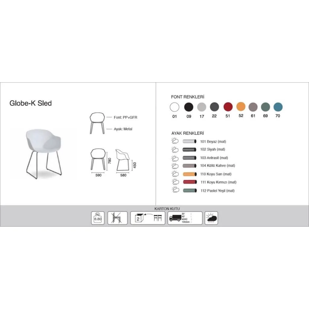 Globe-K ML Black - Black Chair with Arms PPT1139