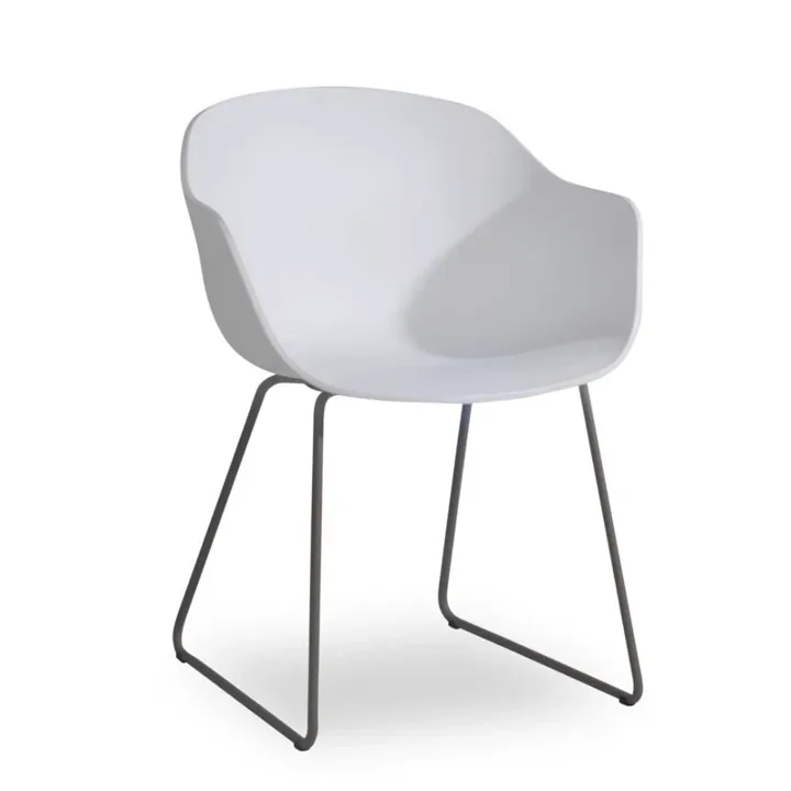 Globe-K Sled White - Anthracite Chair with Arms PPT1141