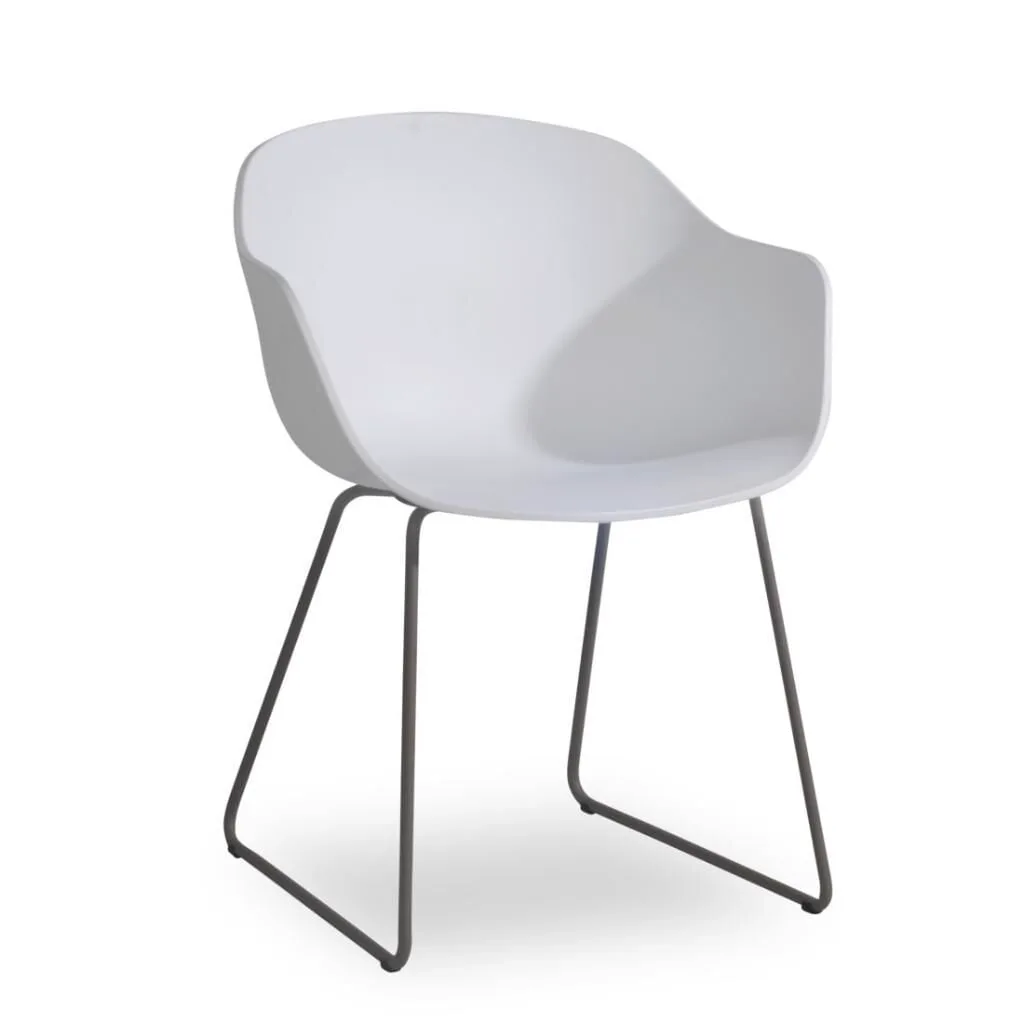 Globe-K Sled White - Anthracite Chair with Arms PPT1141