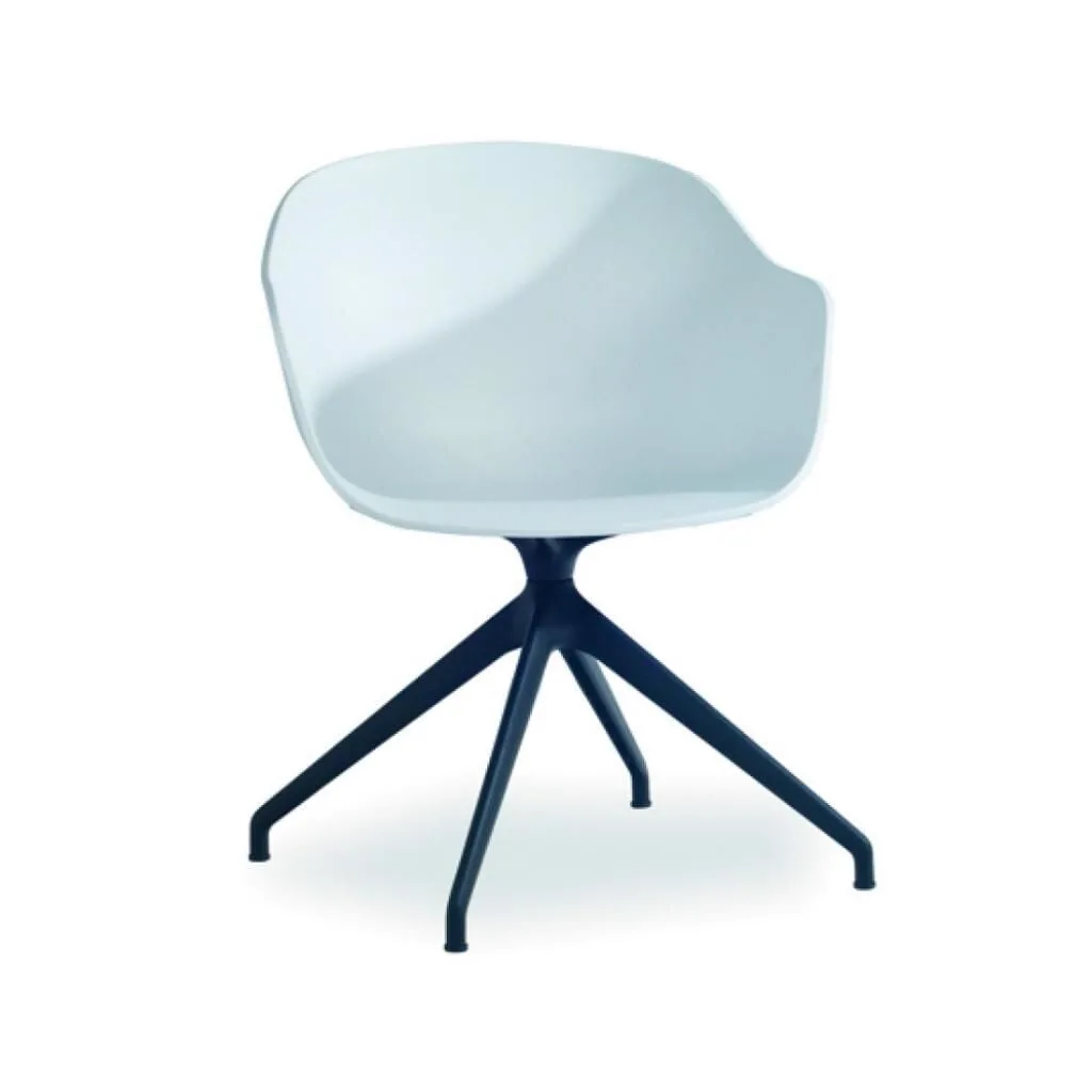 Globe-K Swivel White - Black Chair with Arms PPT1148