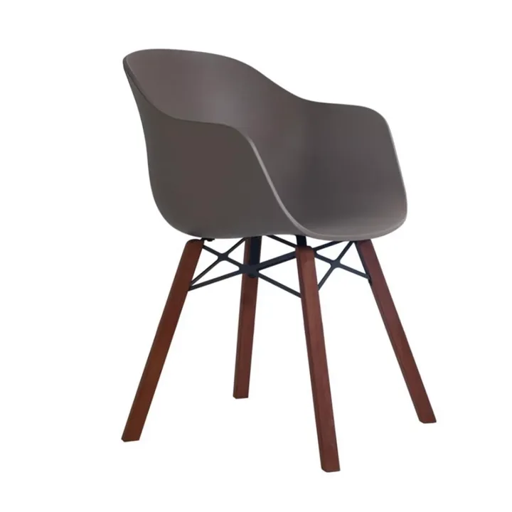 Globe-K Wox (Iroko) Ash Brown - Iroko Wood-Leg Chair with Arms PPT1150