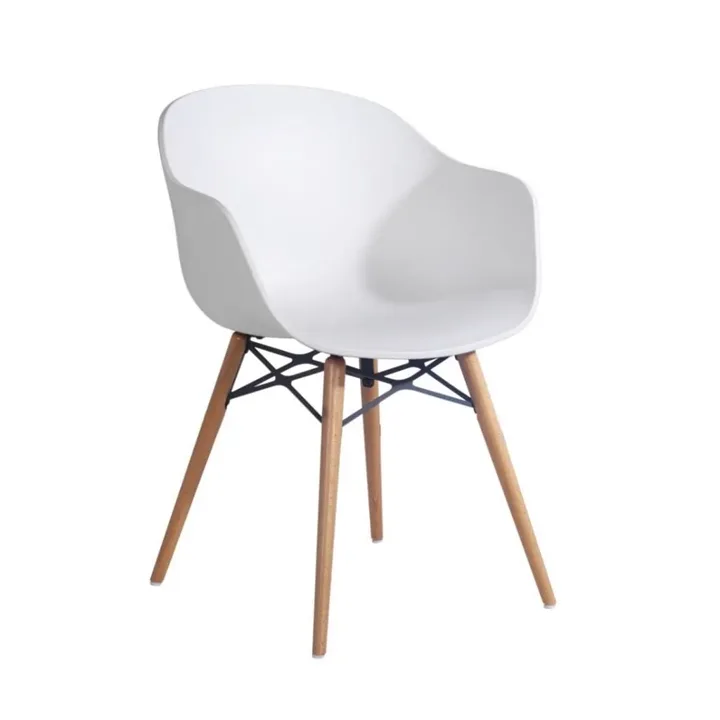Globe-K Wox (Beech) White - Beech Wood-Leg Chair with Arms PPT1155