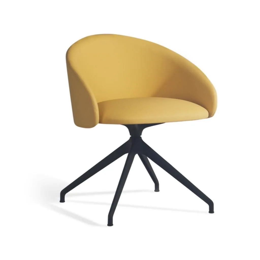 Glera-K Swivel Soft VALENCIA PINK - Black Chair with Arms PPT1131