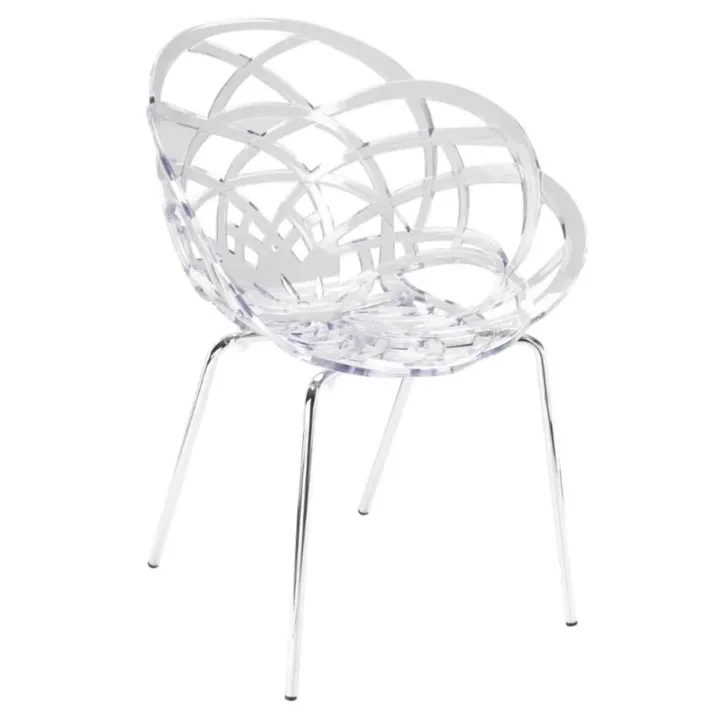 Flora-ML Clear Transparent - Chrome-Plated Chair PPT1122