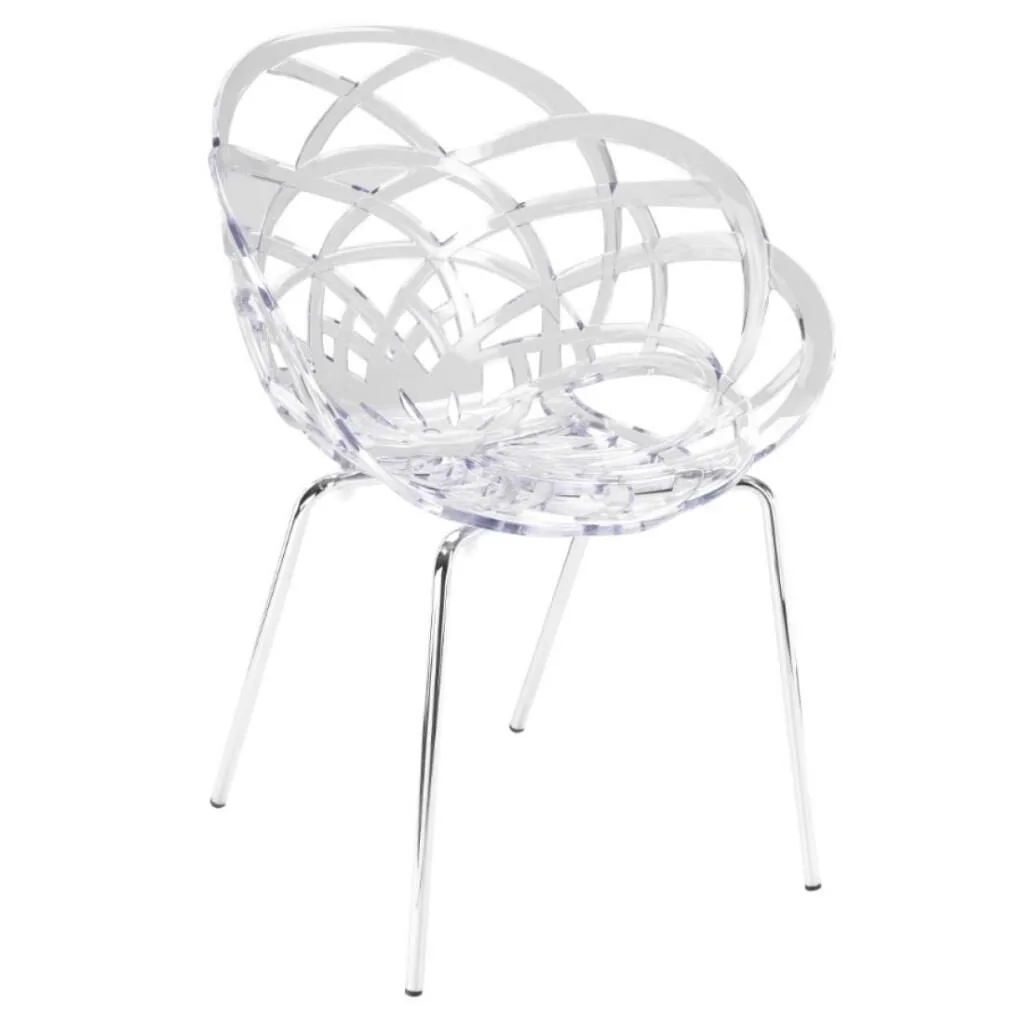 Flora-ML Clear Transparent - Chrome-Plated Chair PPT1122