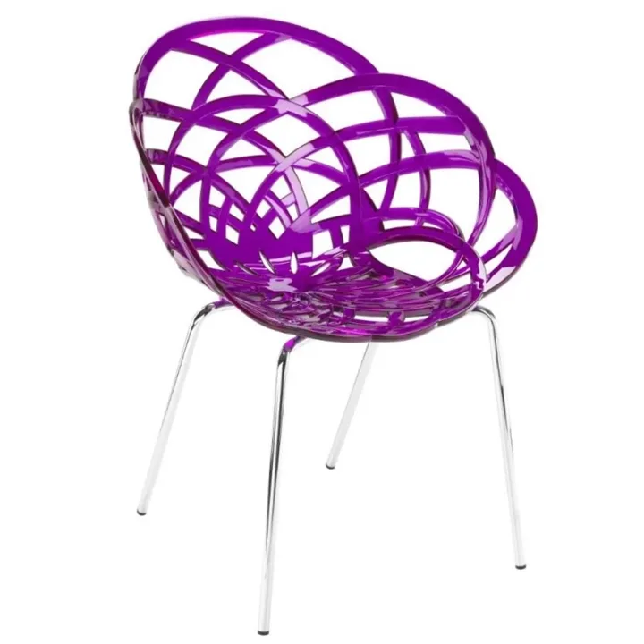 Flora-ML Purple Transparent - Chrome-Plated Chair PPT1121