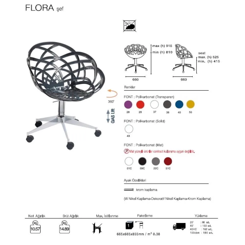 Flora Sef Clear Transparent - Chrome-Plated Chair PPT1118