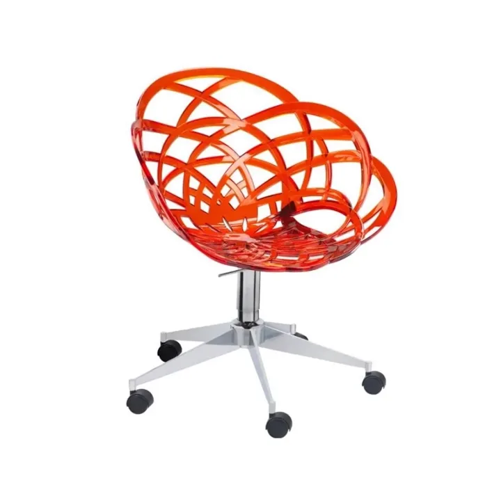 Flora Sef Red Transparent - Chrome-Plated Chair PPT1119