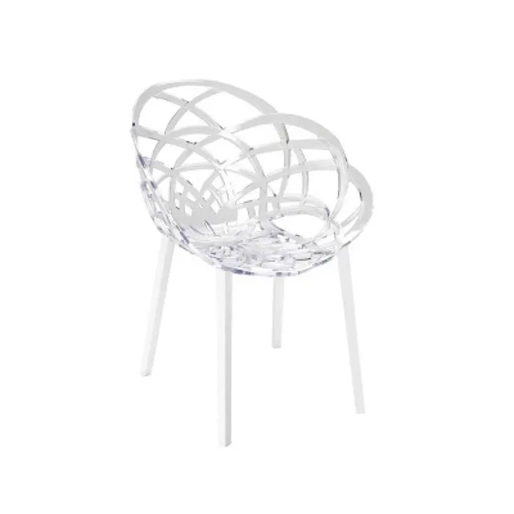 Flora Clear Transparent - White Chair PPT1113