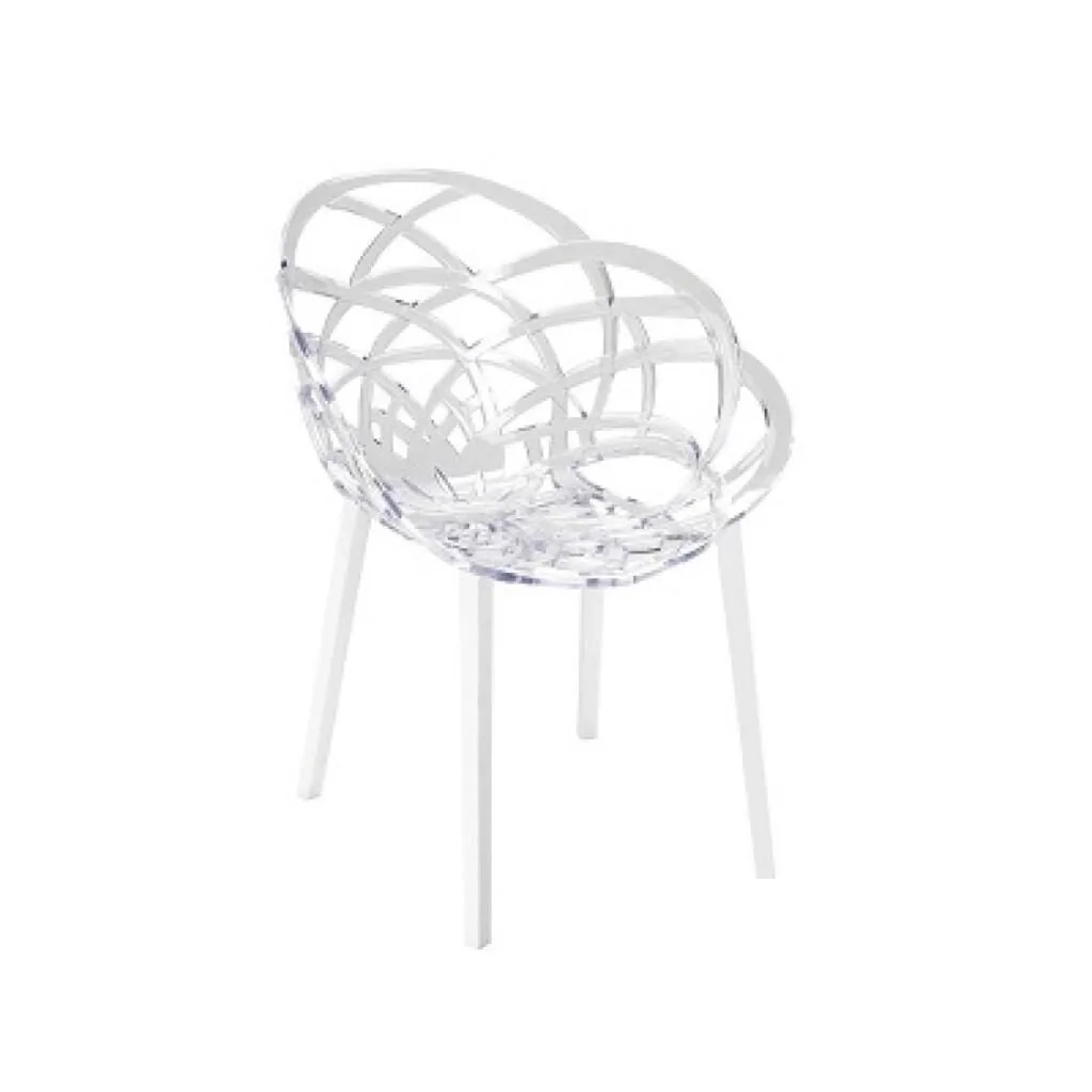 Flora Clear Transparent - White Chair PPT1113