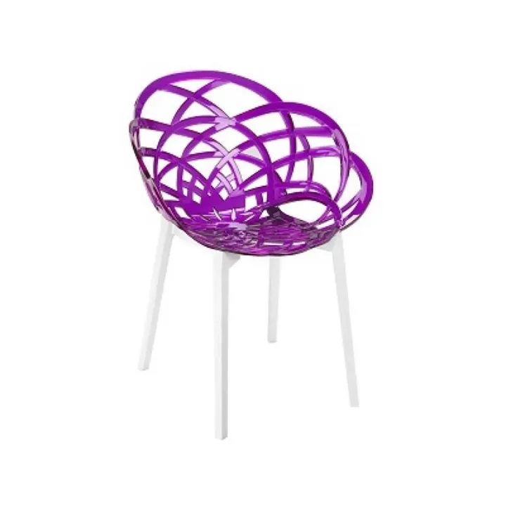 Flora Purple Transparent - White Chair PPT1108