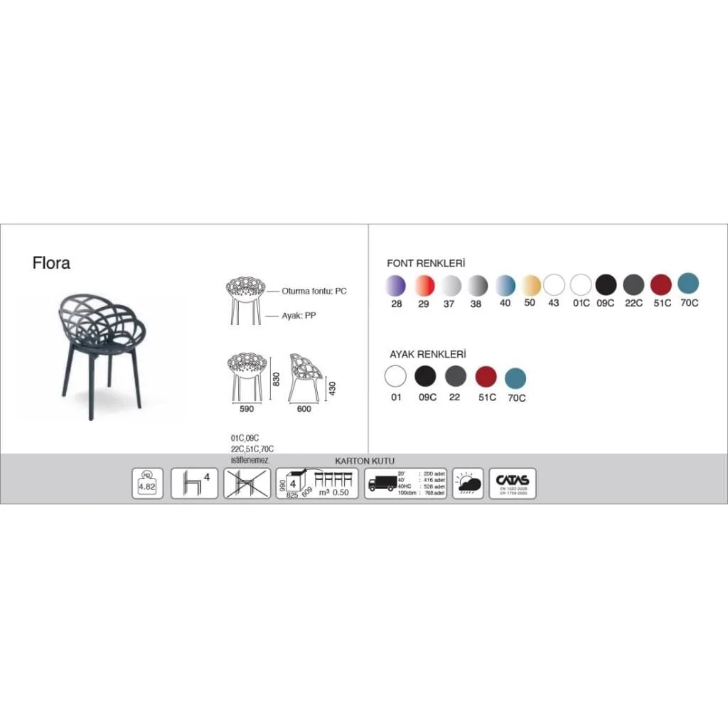 Flora Purple Transparent - White Chair PPT1108