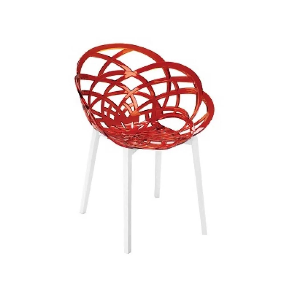 Flora Red Transparent - White Chair PPT1107