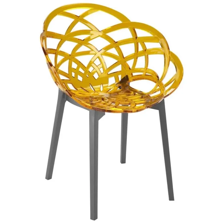 Flora Light Orange Transparent - Anthracite Chair PPT1114