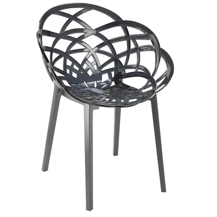 Flora Smoke Transparent - Anthracite Chair PPT1112