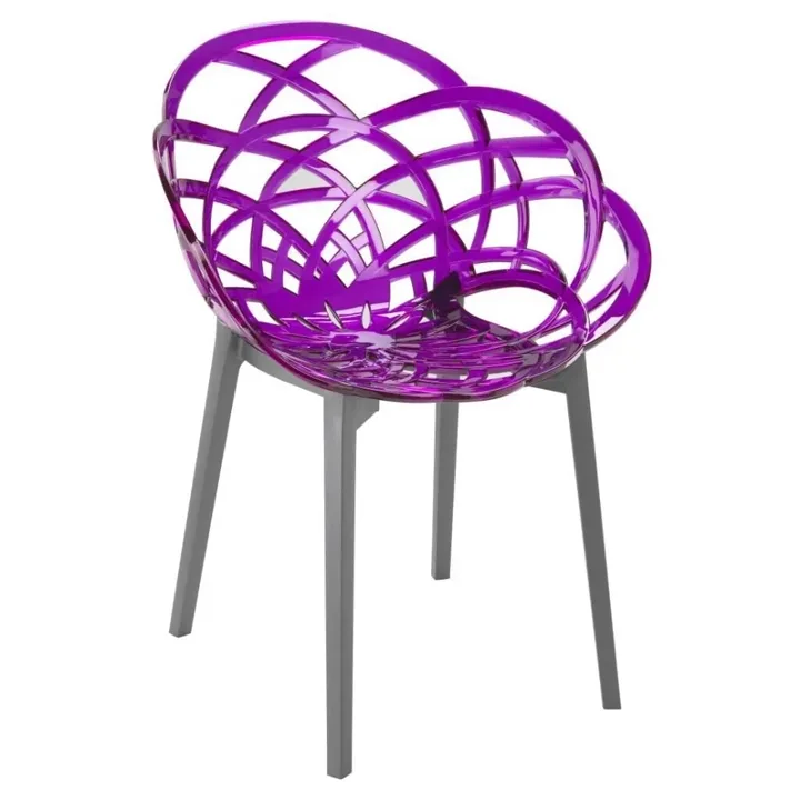 Flora Purple Transparent - Anthracite Chair PPT1103