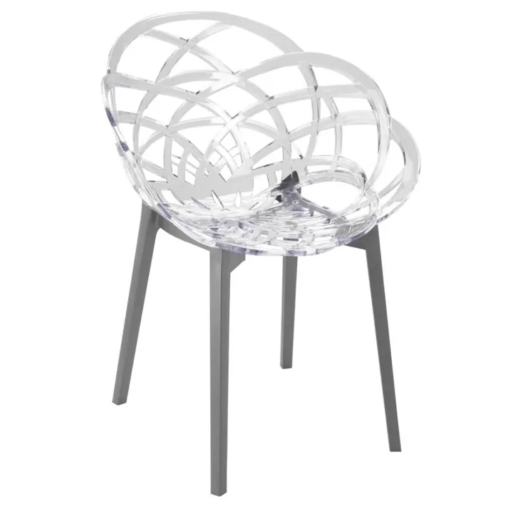 Flora Clear Transparent - Anthracite Chair PPT1101