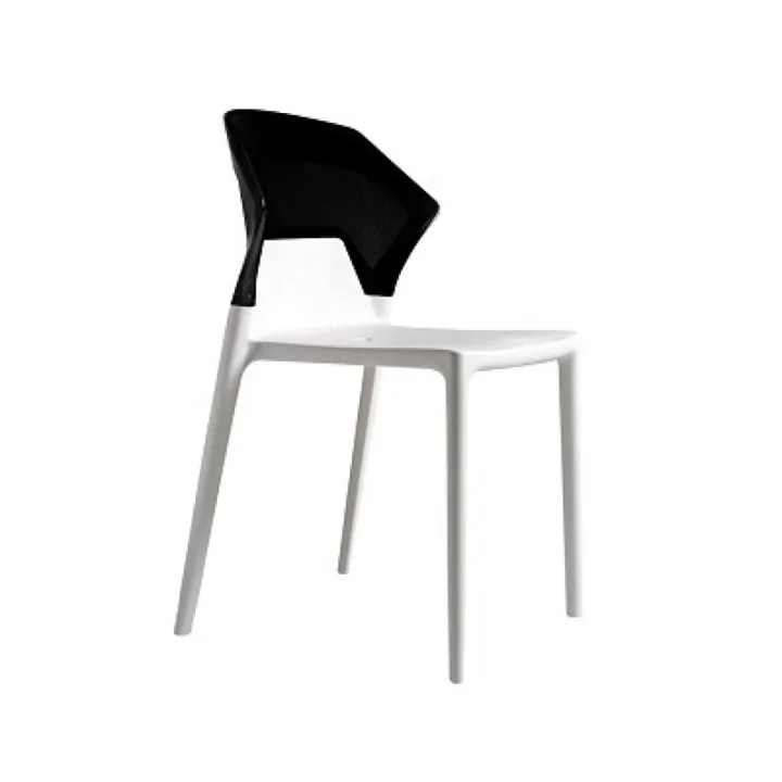 Ego-S Solid Black - White Kitchen Chair PPT1085