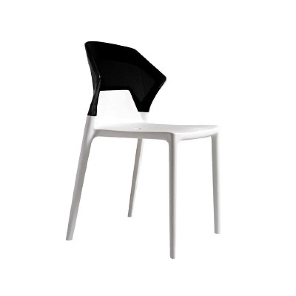 Ego-S Solid Black - White Kitchen Chair PPT1085