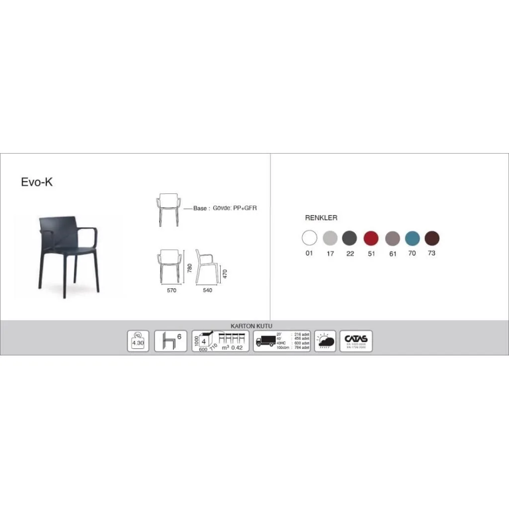 Evo-K White Kitchen Chair with Arms PPT1091