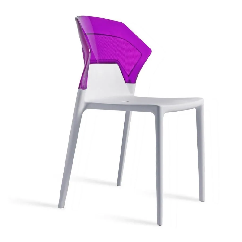 Ego-S Purple Transparent - White Kitchen Chair PPT1082