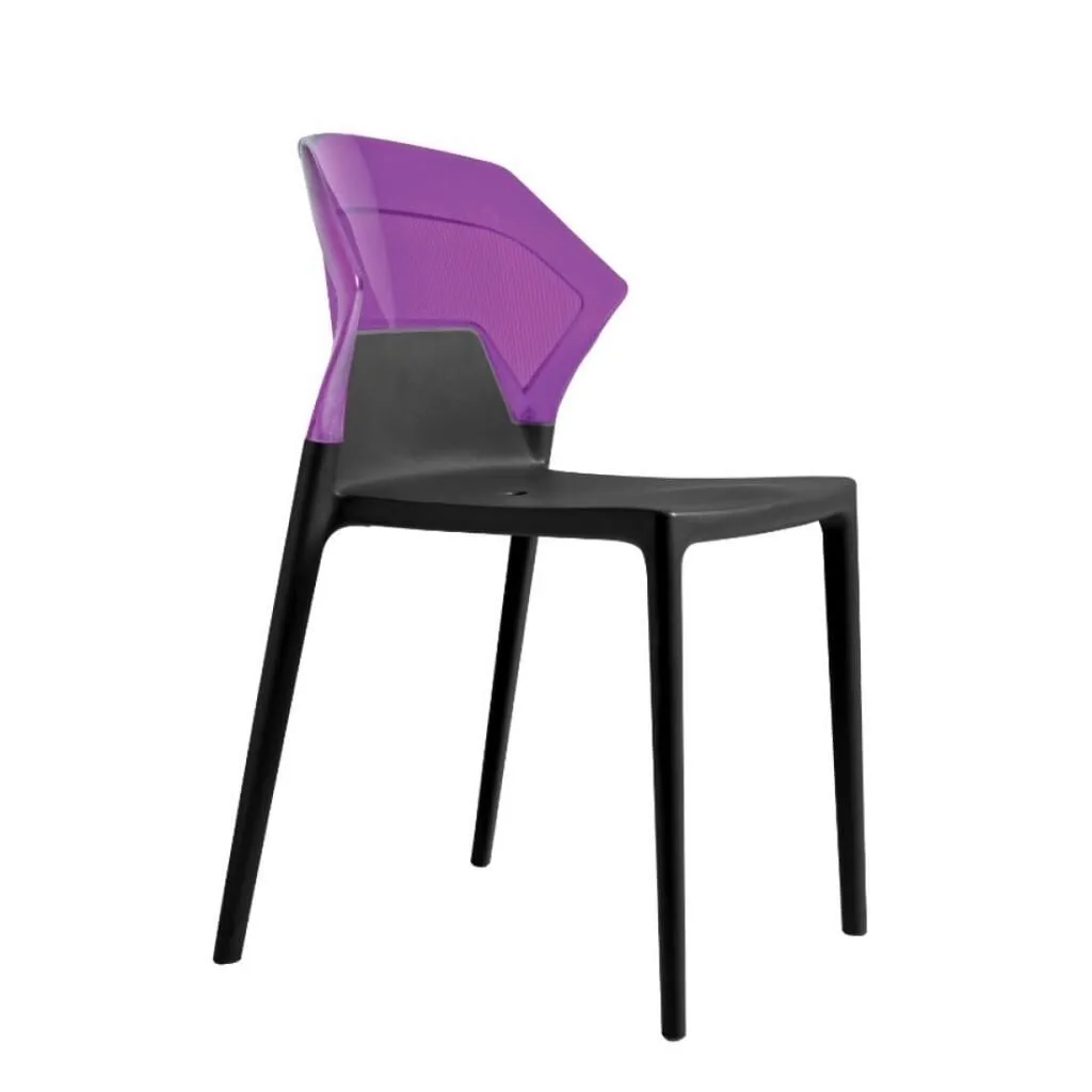 Ego-S Purple Transparent - Black Kitchen Chair PPT1079