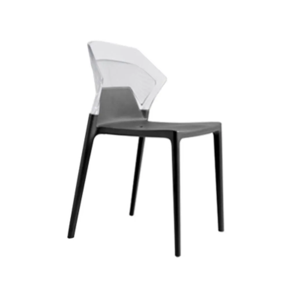 Ego-S Clear Transparent - Anthracite Kitchen Chair PPT1084