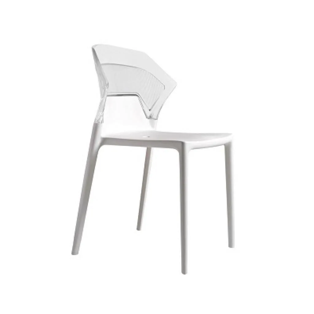 Ego-S Clear Transparent - White Kitchen Chair PPT1081