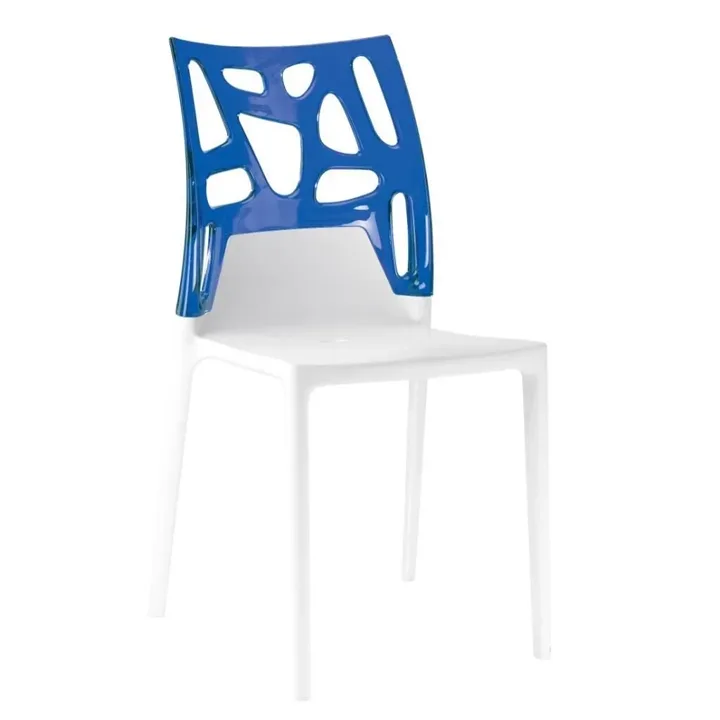 Ego-Rock Blue Transparent - White Kitchen Chair PPT1071