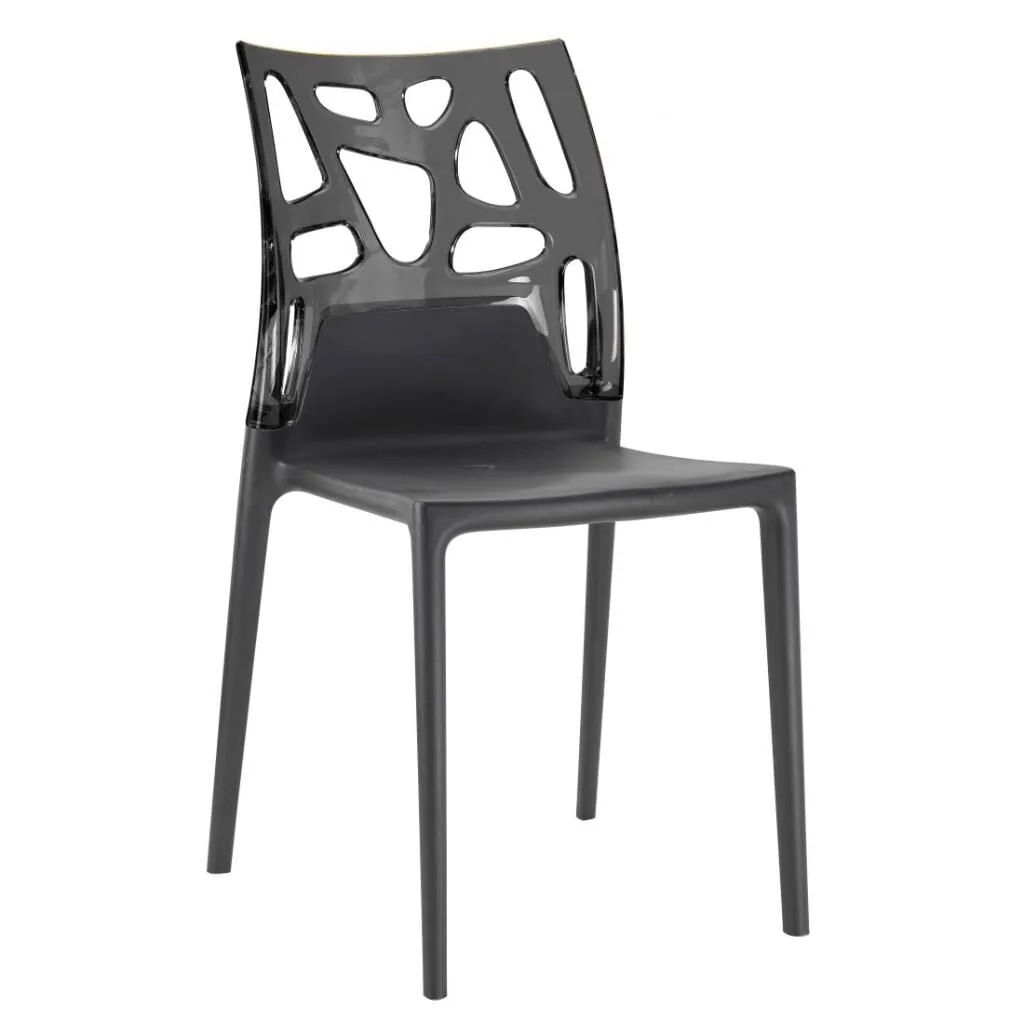 Ego-Rock Smoke Transparent - Anthracite Kitchen Chair PPT1069