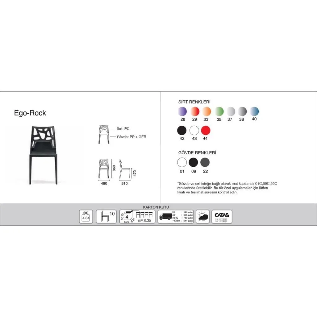 Ego-Rock Smoke Transparent - Anthracite Kitchen Chair PPT1069
