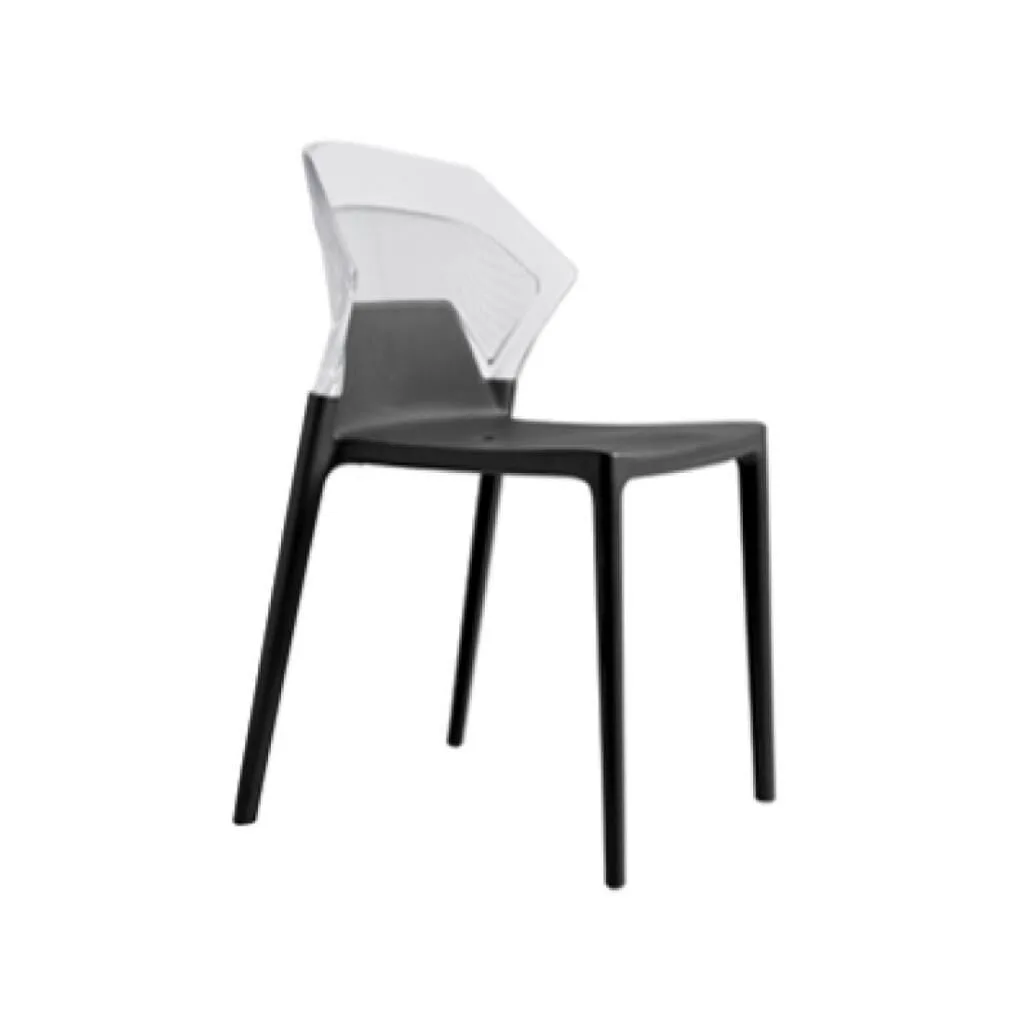 Ego-S Clear Transparent - Black Kitchen Chair PPT1077