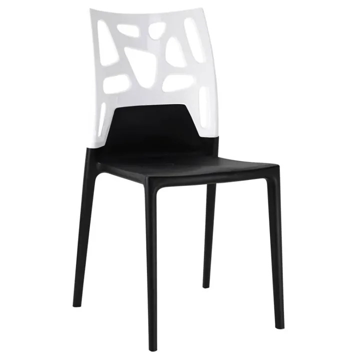 Ego-Rock Solid White - Black Kitchen Chair PPT1072