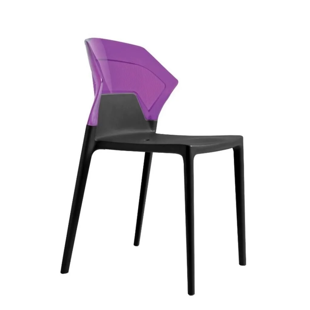 Ego-S Purple Transparent - Anthracite Kitchen Chair PPT1076