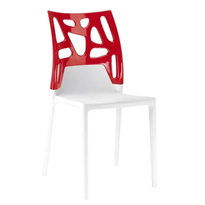 Ego-Rock Solid Red - White Kitchen Chair PPT1045