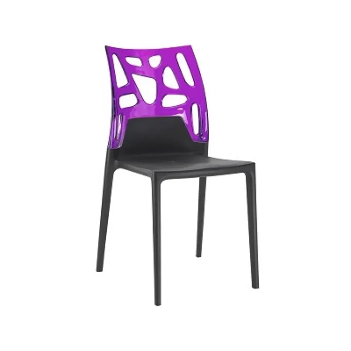 Ego-Rock Purple Transparent - Black Kitchen Chair PPT1048