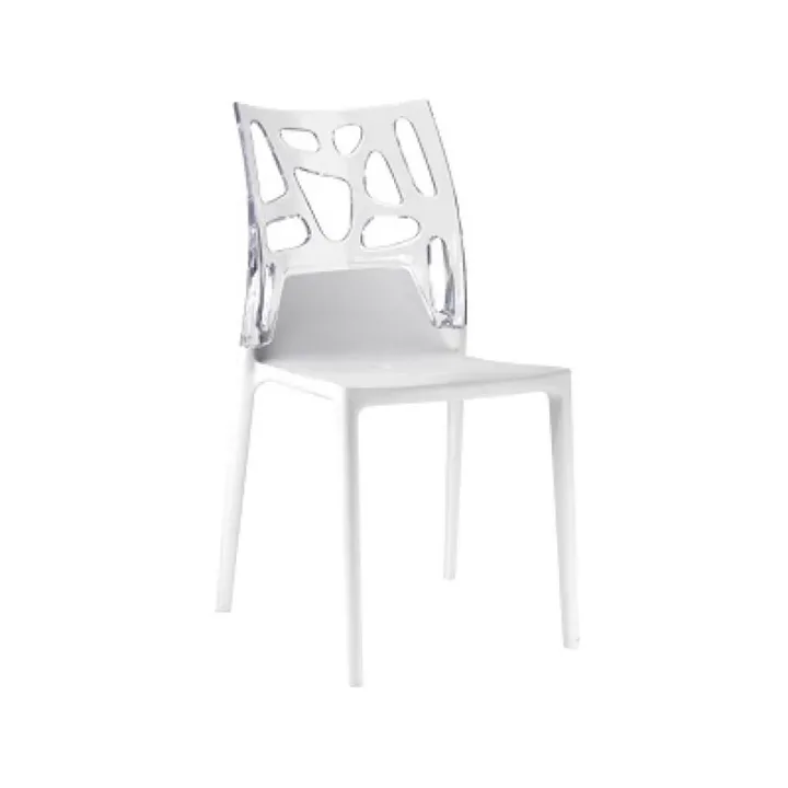 Ego-Rock Smoke Transparent - Black Kitchen Chair PPT1056