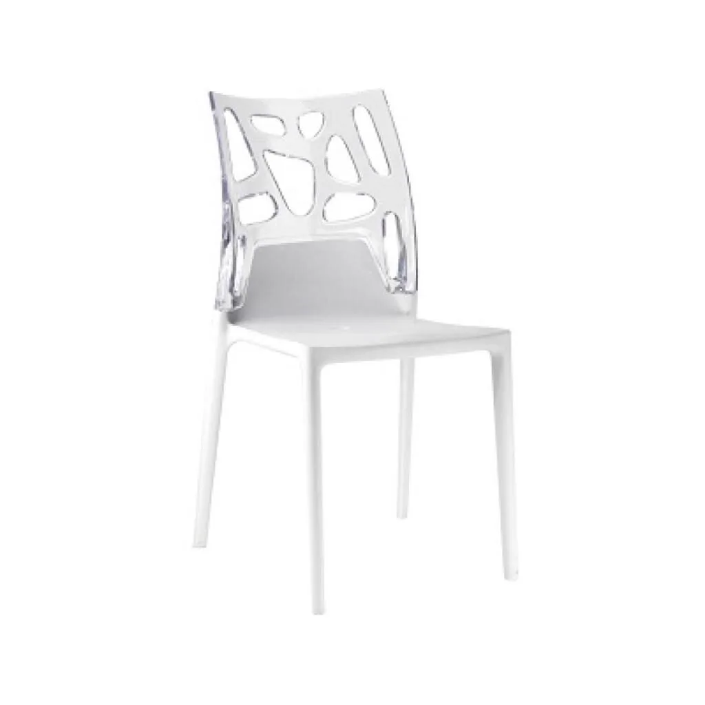 Ego-Rock Smoke Transparent - Black Kitchen Chair PPT1056